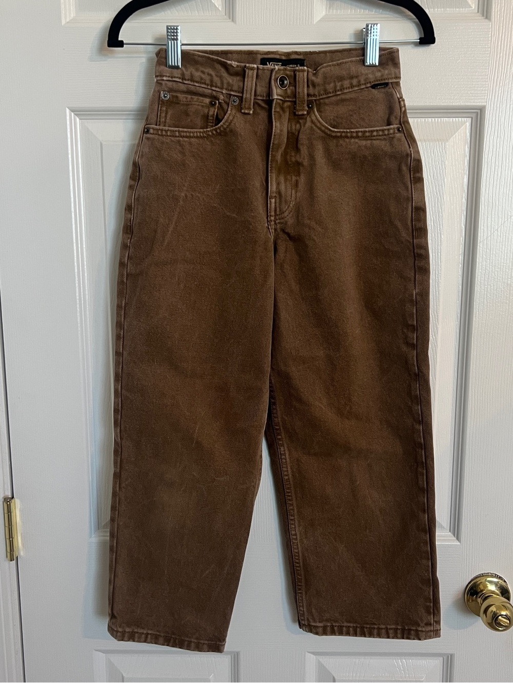 Vans Check-5 Brown Baggy Skate Pants Youth 10 Y2K Streetwear